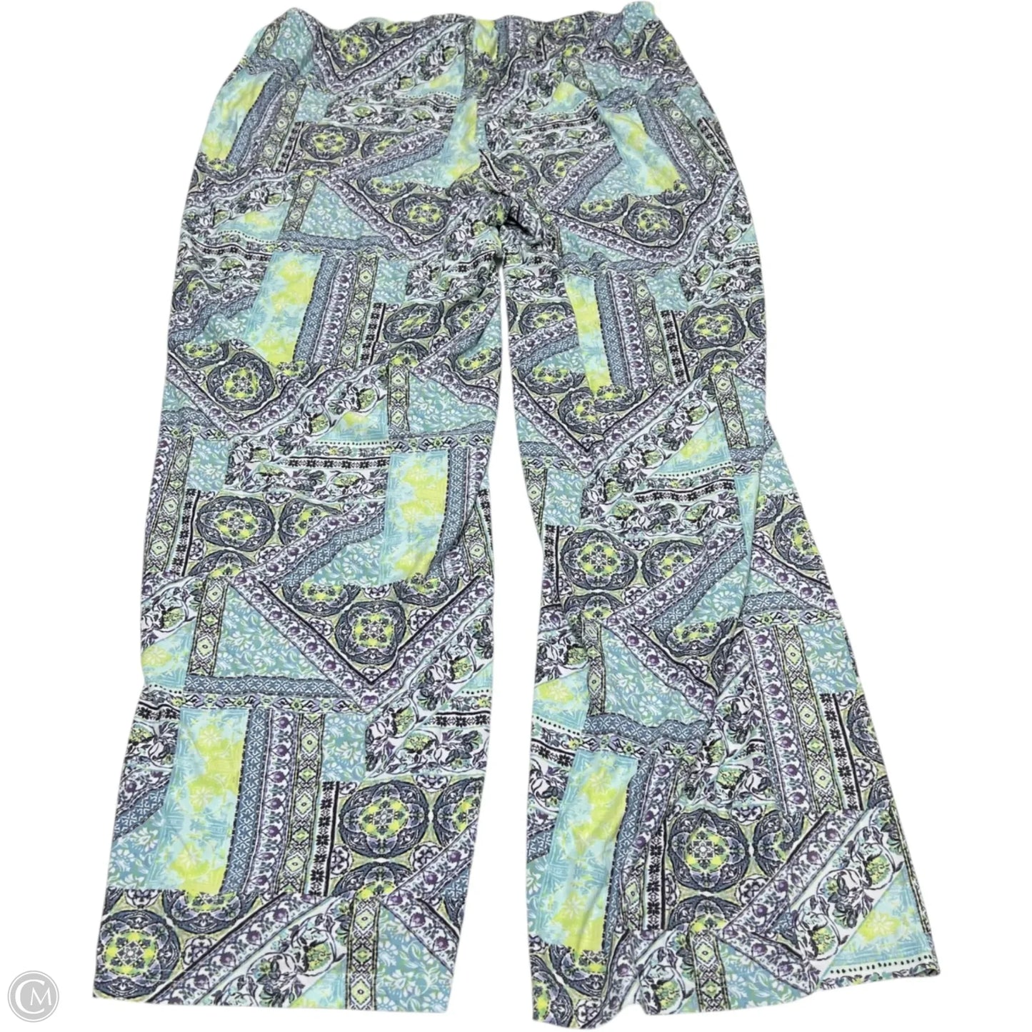 Pants Lounge By Bobbie Brooks In Green & Purple, Size: 1x