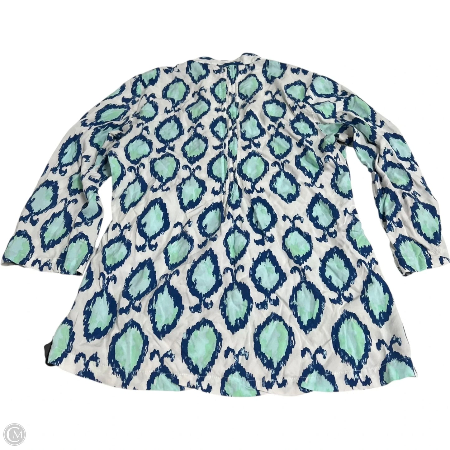 Top Long Sleeve Designer By Lilly Pulitzer In Blue & White, Size: M