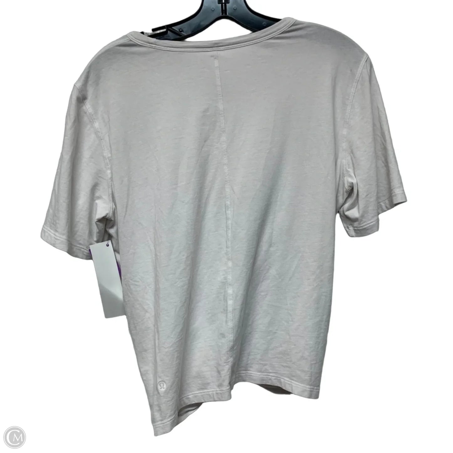 Athletic Top Short Sleeve By Lululemon In White, Size: M