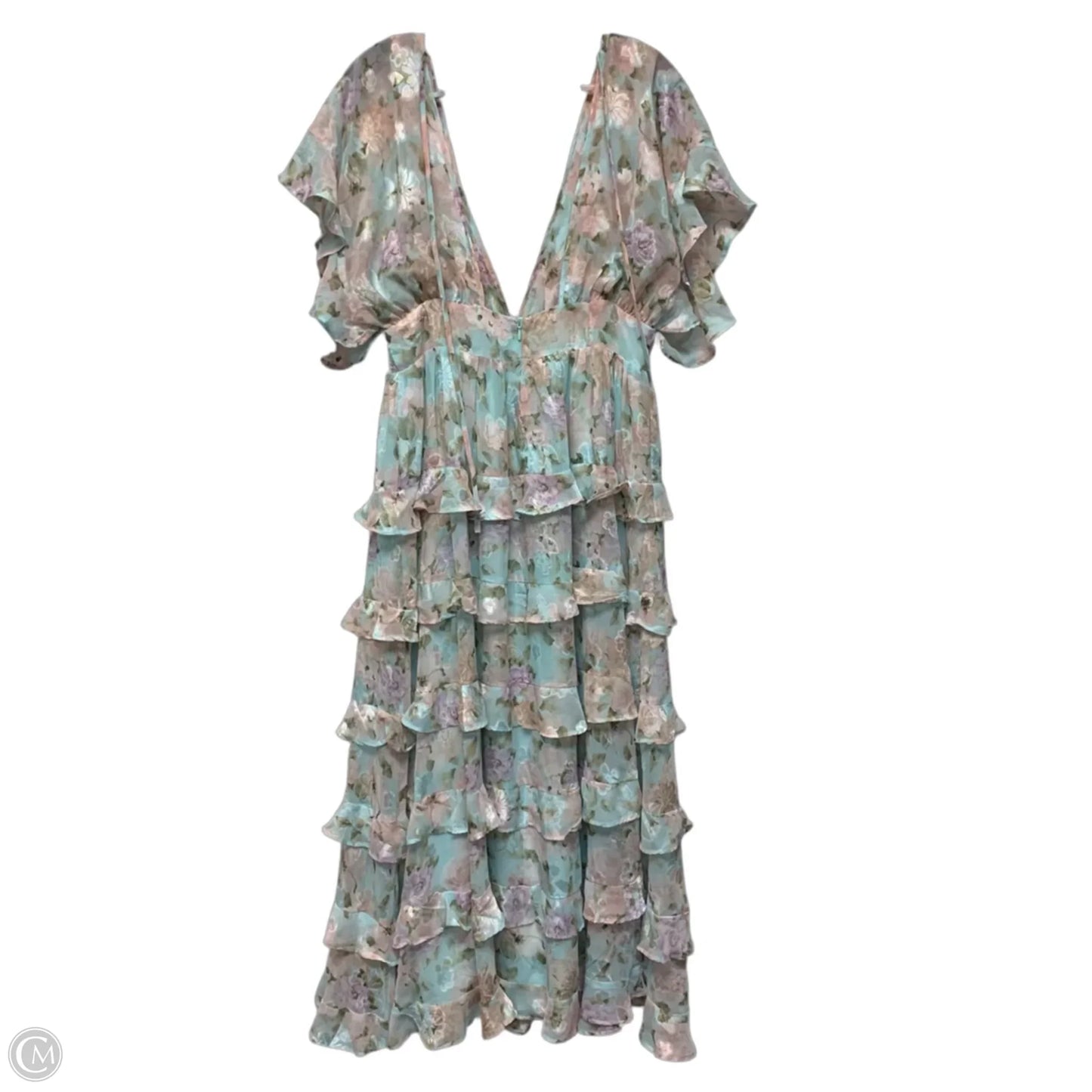 Dress Casual Maxi By Vestique In Blue & Pink, Size: M