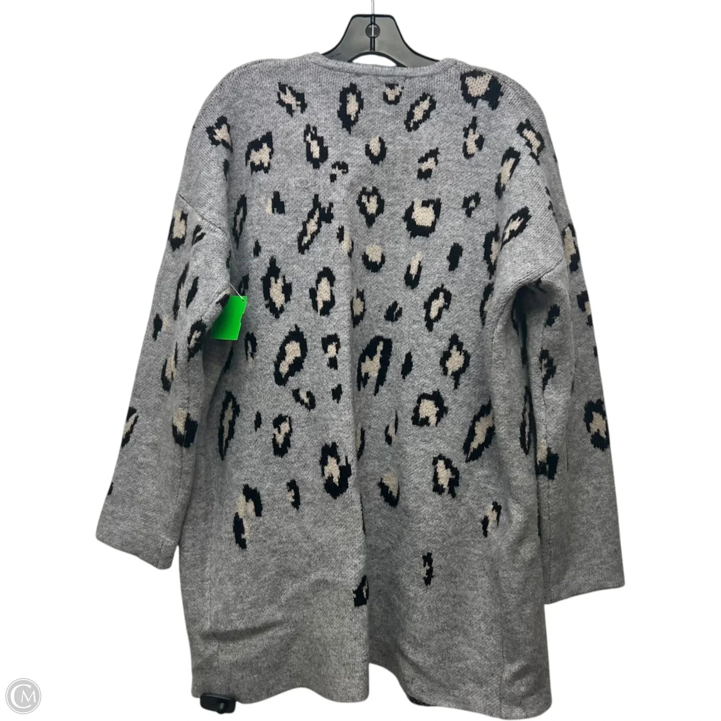 Sweater Cardigan By Ellen Tracy In Grey, Size: L