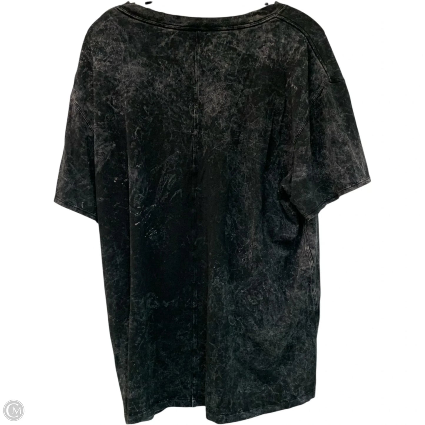 Athletic Top Short Sleeve By Lululemon In Black & Grey, Size: L