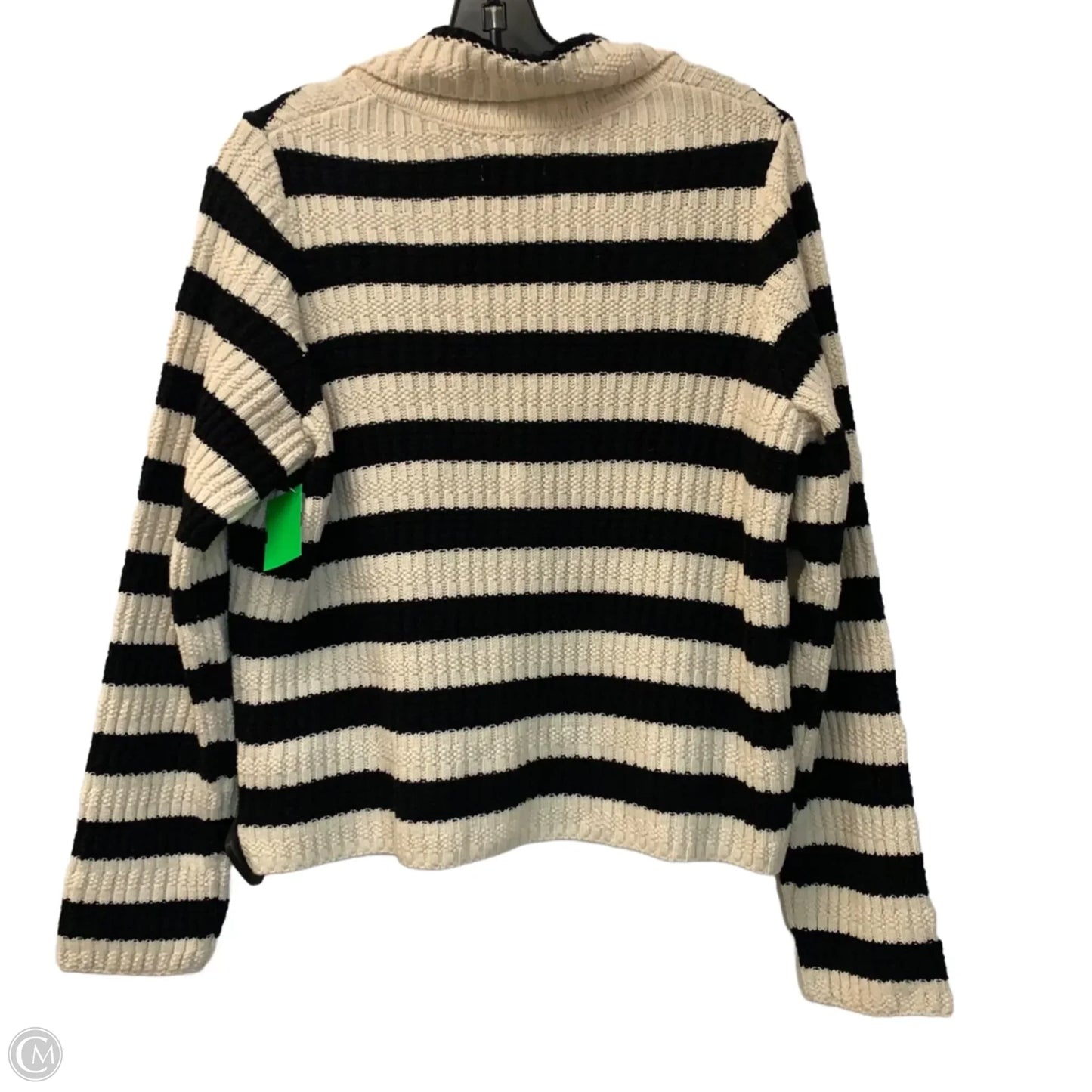 Sweater Cardigan By Maeve In Black & Cream, Size: L