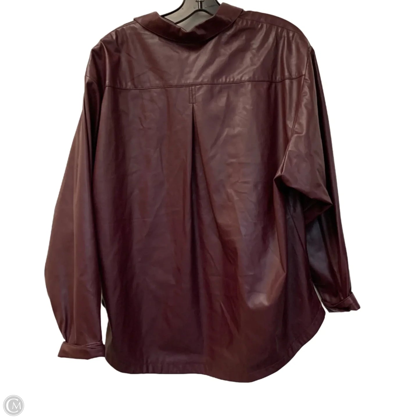 Top Long Sleeve By Anthropologie In Maroon, Size: L
