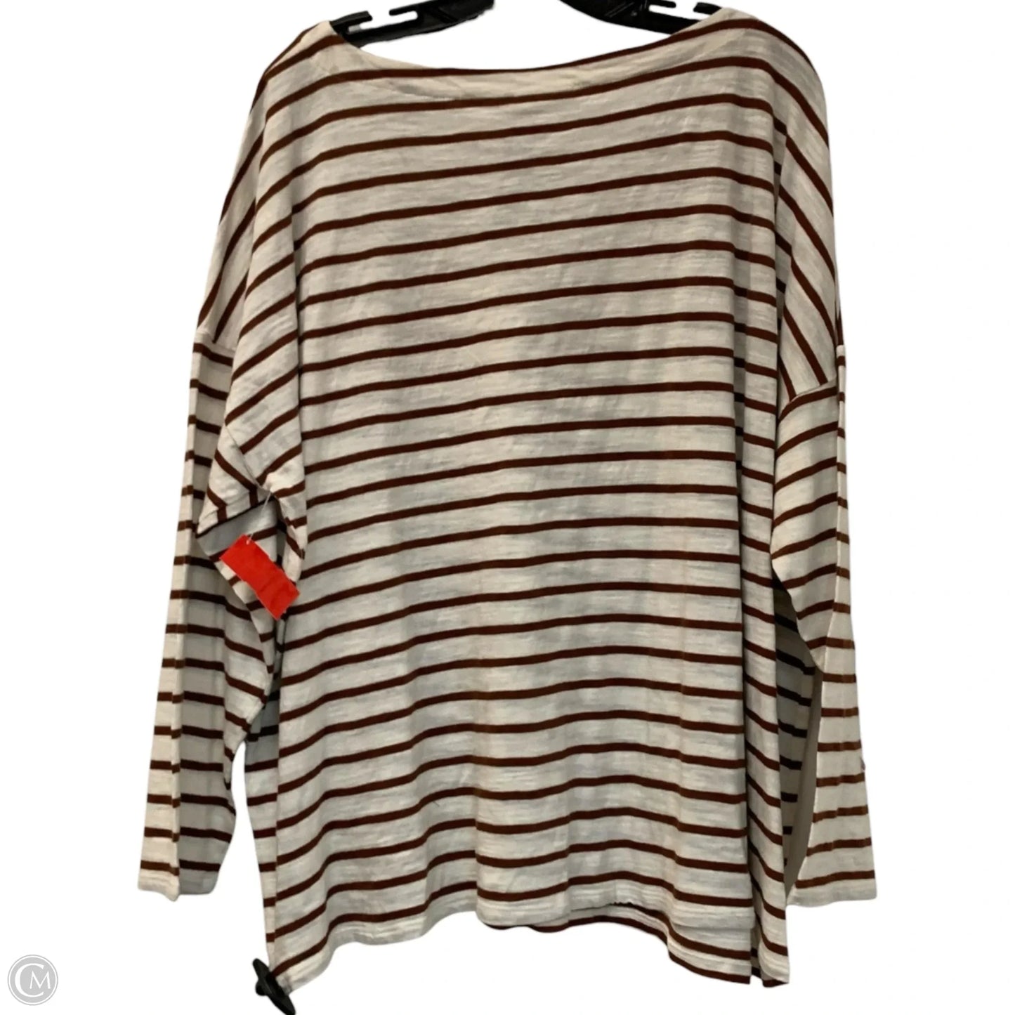 Top Long Sleeve By J. Jill In Brown & White, Size: 2x