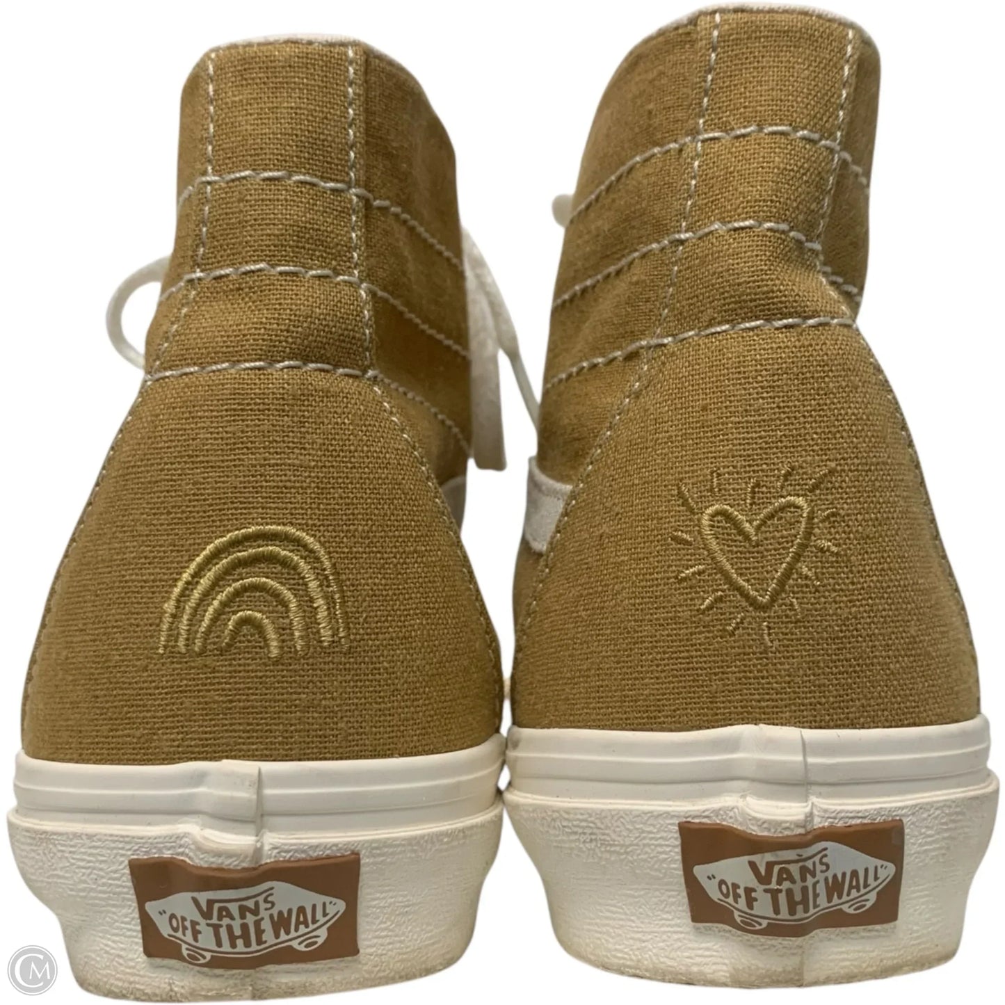Shoes Sneakers By Vans In White & Yellow, Size: 8.5