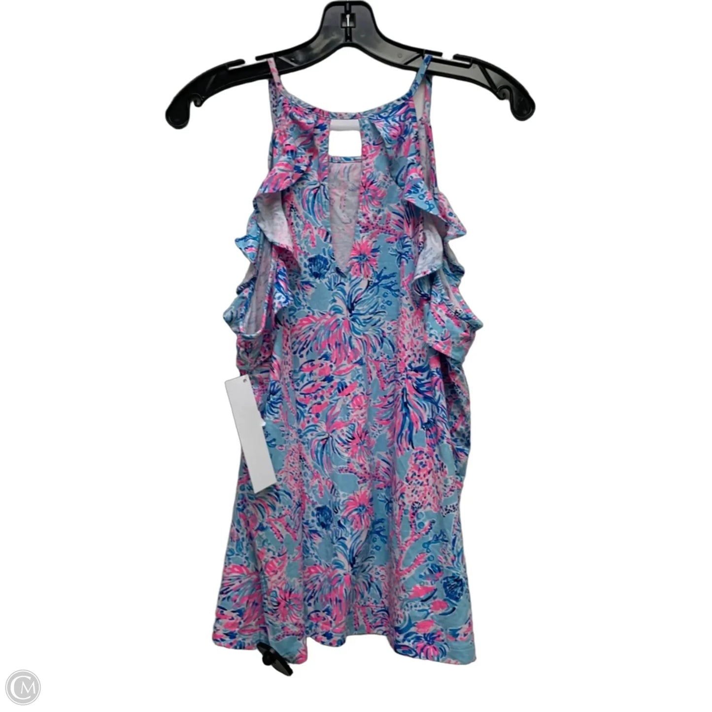 Top Sleeveless Designer By Lilly Pulitzer In Blue & Pink, Size: Xl