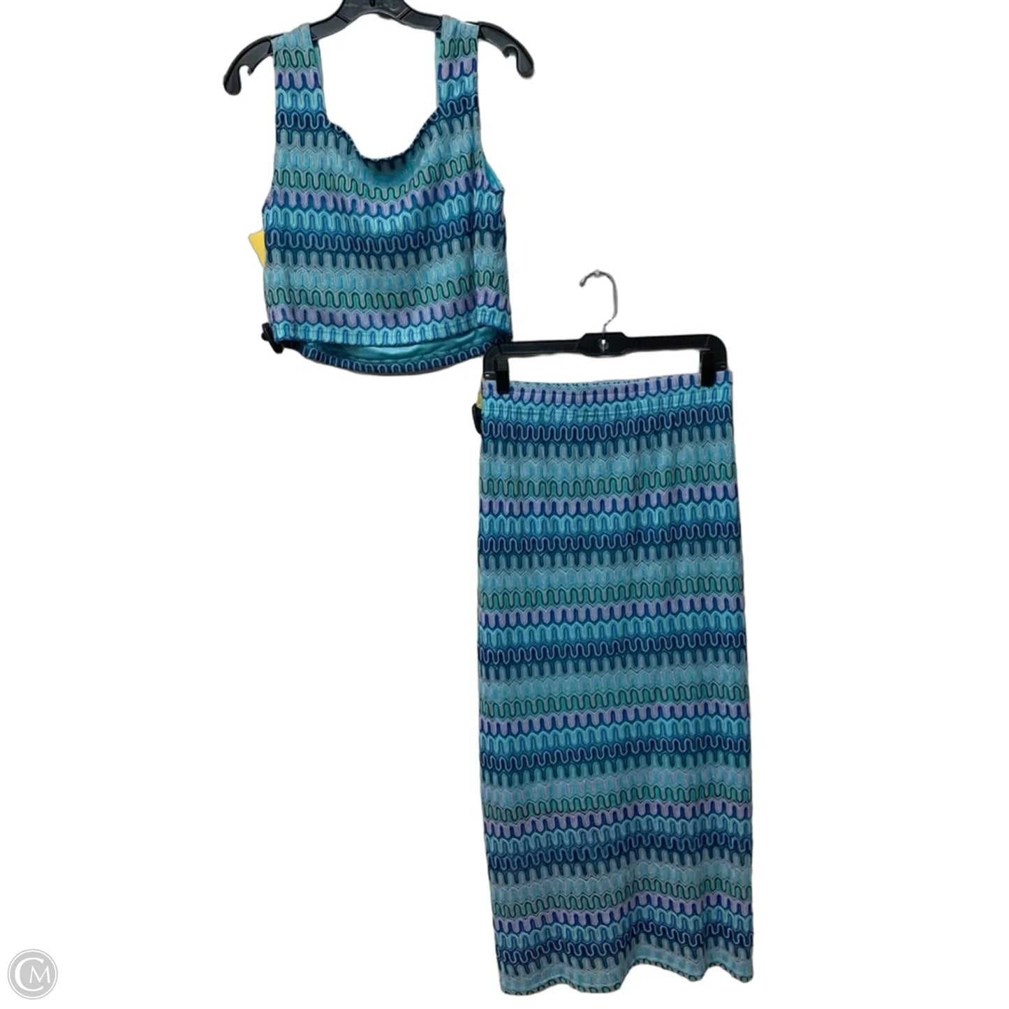 Skirt Set 2pc By Clothes Mentor In Blue & Pink, Size: M