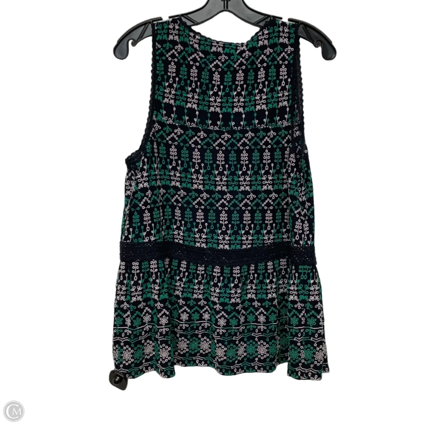 Top Sleeveless By Maeve In Blue & Green, Size: M