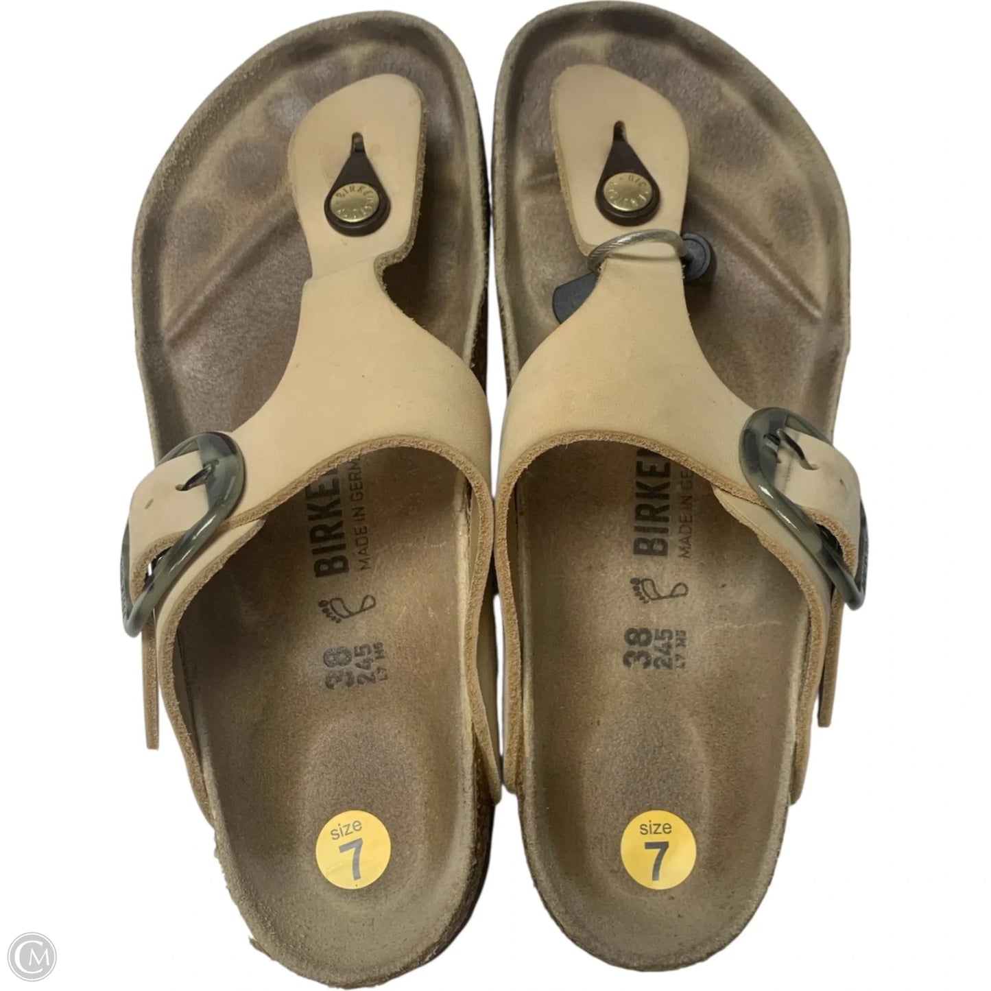 Sandals Flats By Birkenstock In Cream, Size: 7