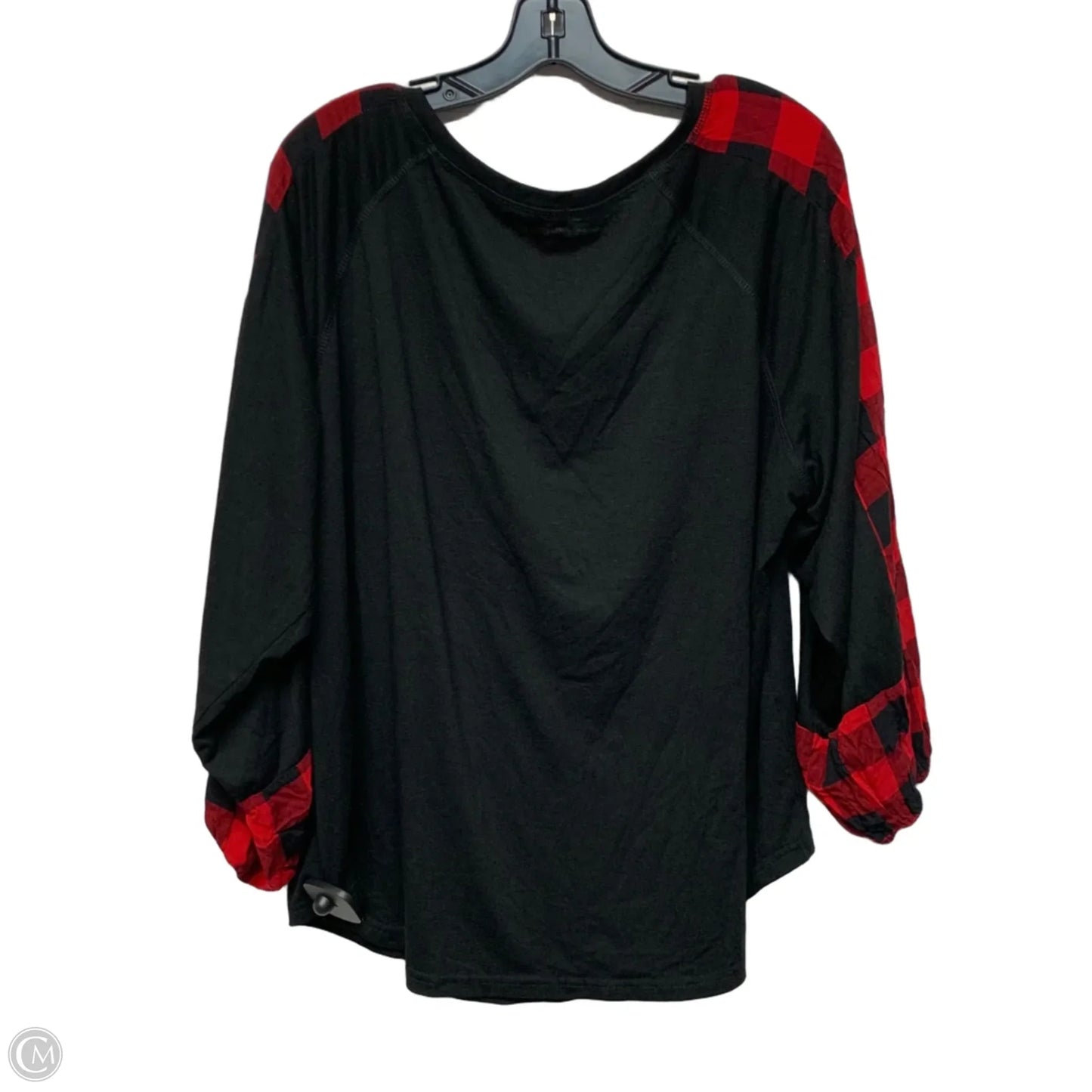 Top Long Sleeve By Beyove In Black & Red, Size: Xxl