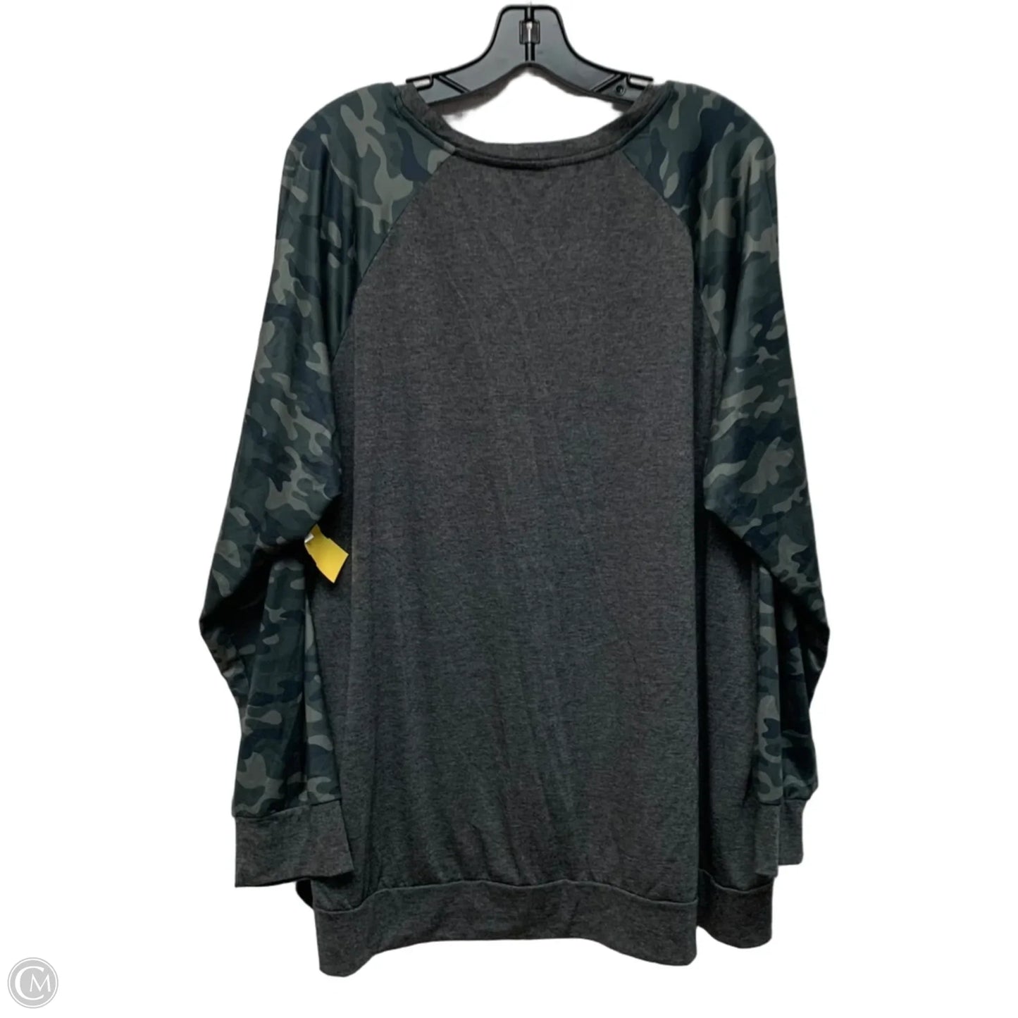 Top Long Sleeve In Green & Grey, Size: 3x