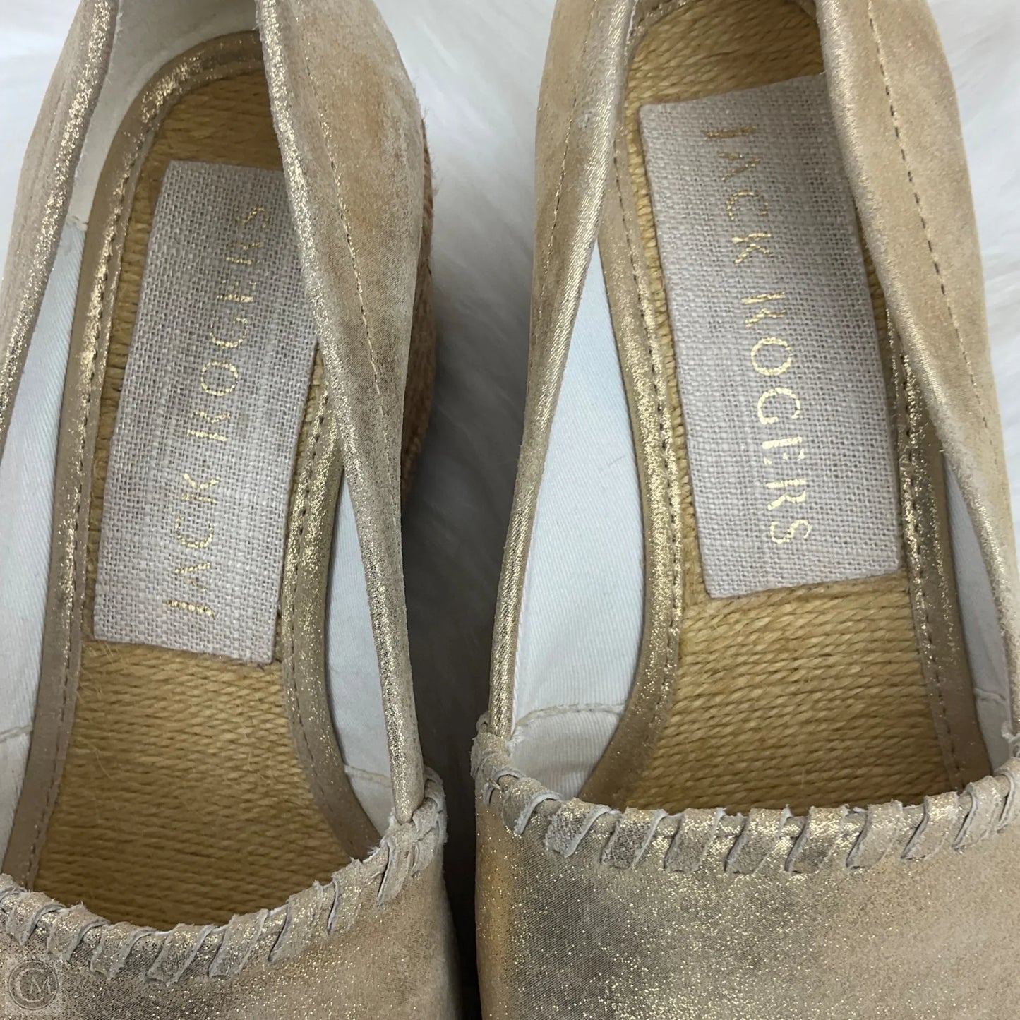 Shoes Heels Wedge By Jack Rogers In Tan, Size: 5