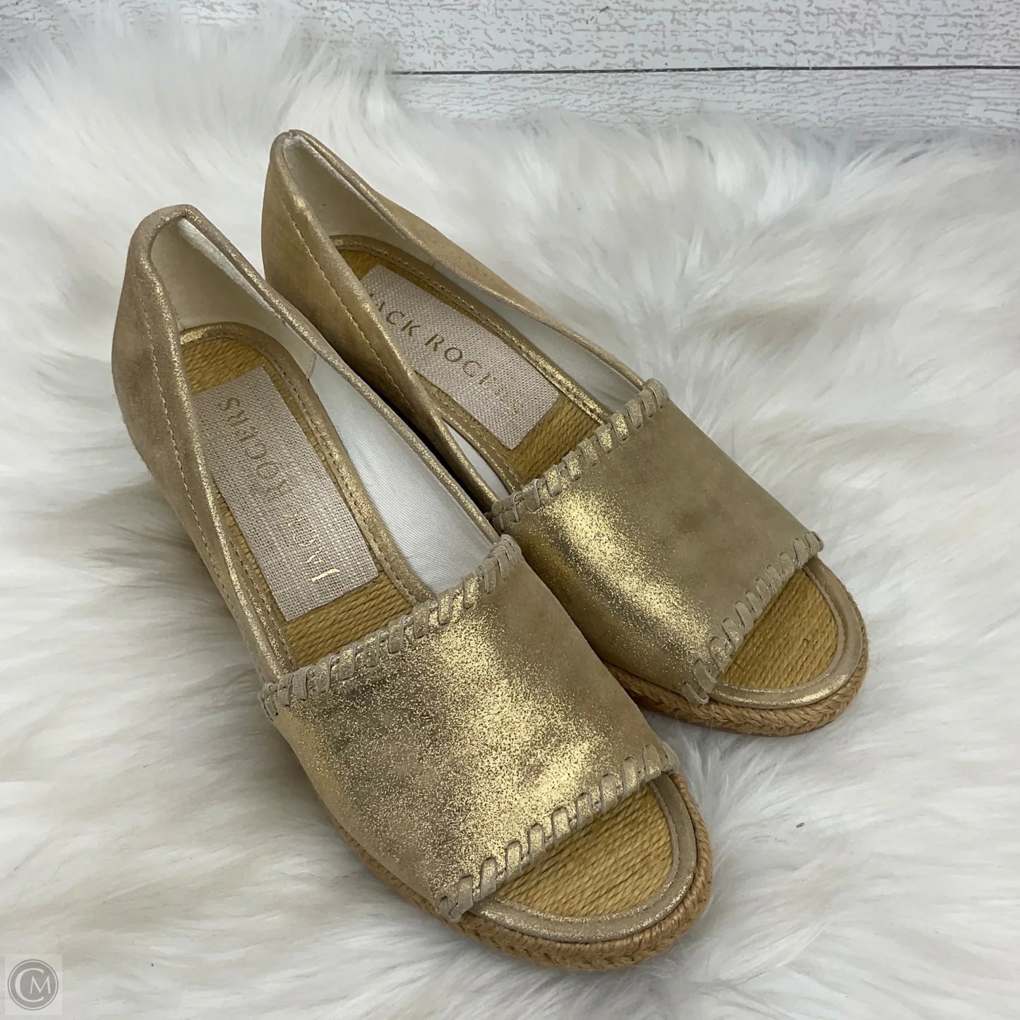 Shoes Heels Wedge By Jack Rogers In Tan, Size: 5