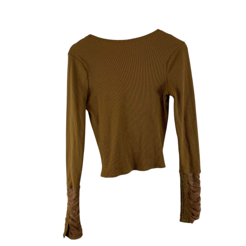 Top Long Sleeve By Free People In Black and Orange , Size: Xs