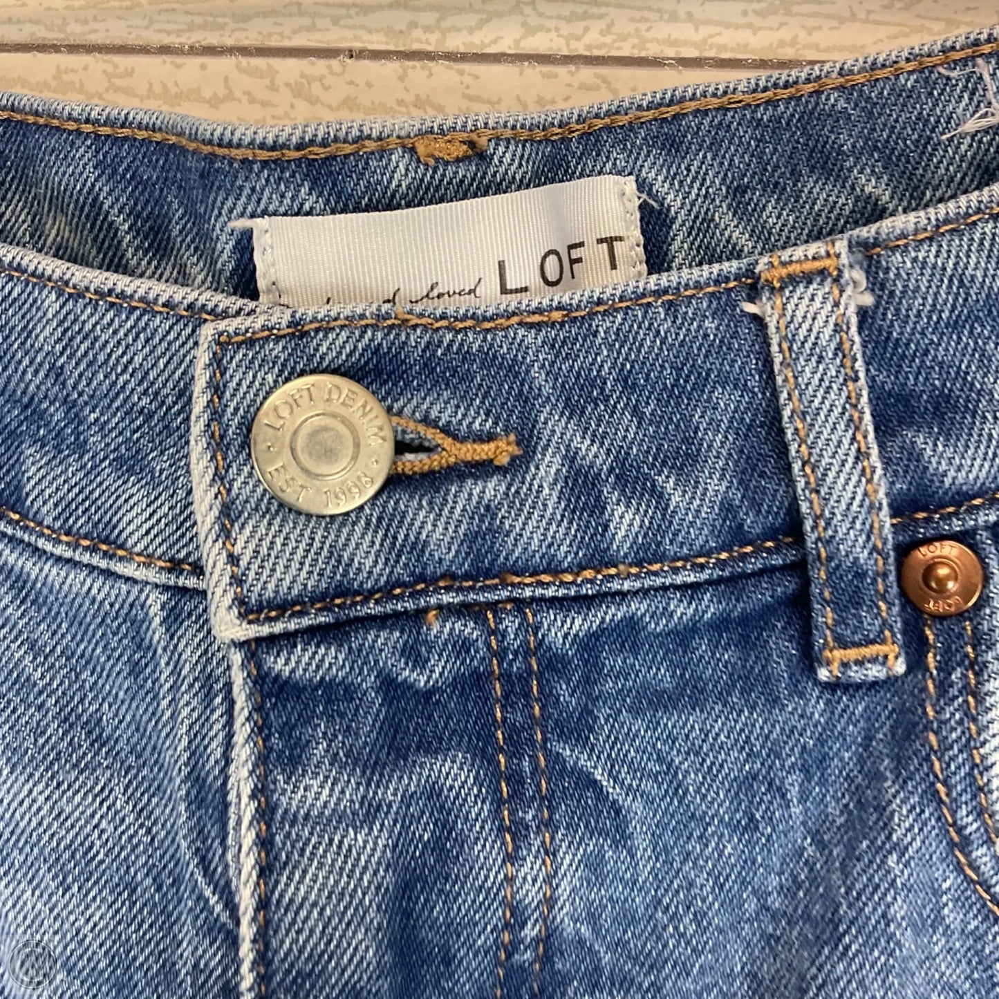 Jeans Wide Leg By Loft In Blue Denim, Size: 8