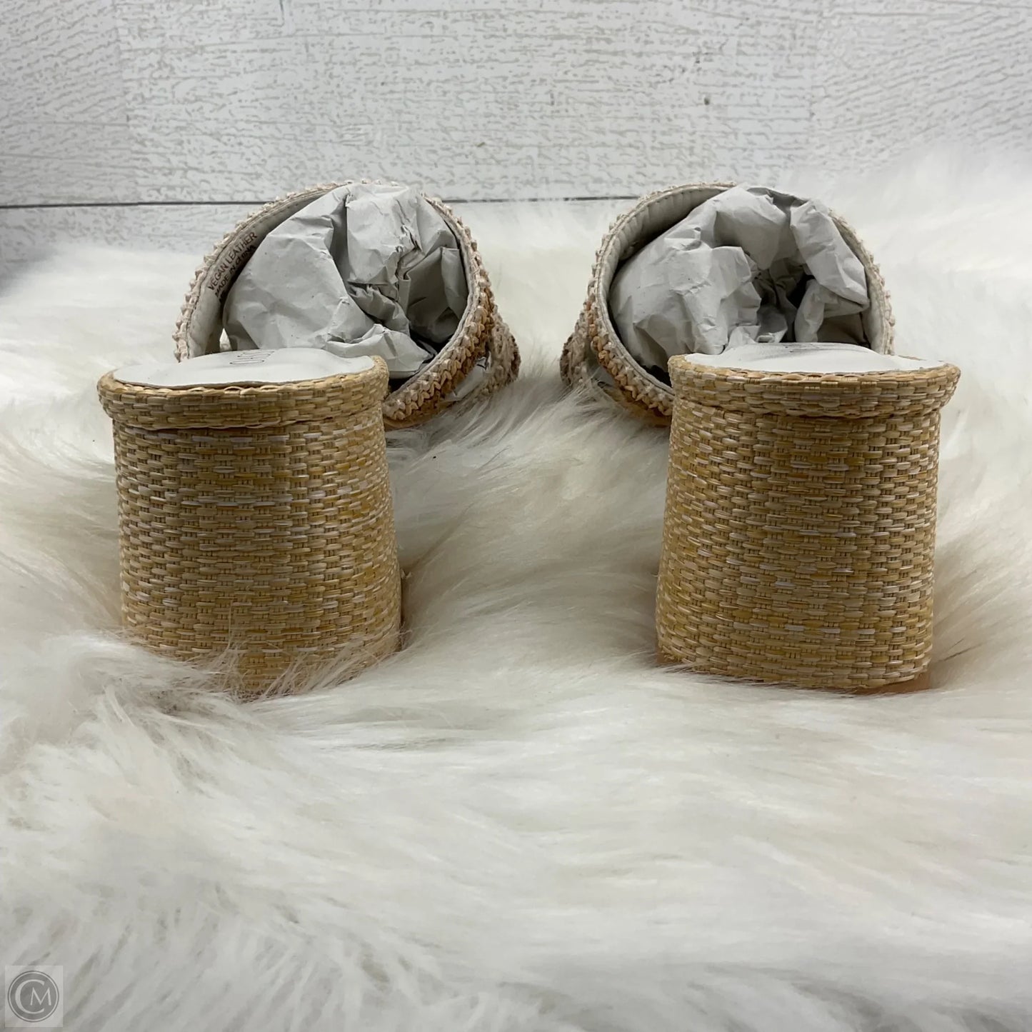 Sandals Heels Block By Clothes Mentor In Tan, Size: 8.5