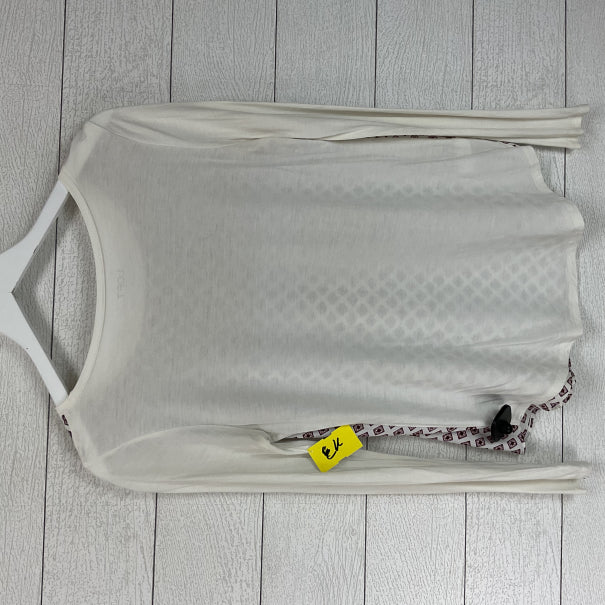 Top Long Sleeve By Loft In Red & White, Size: Xs