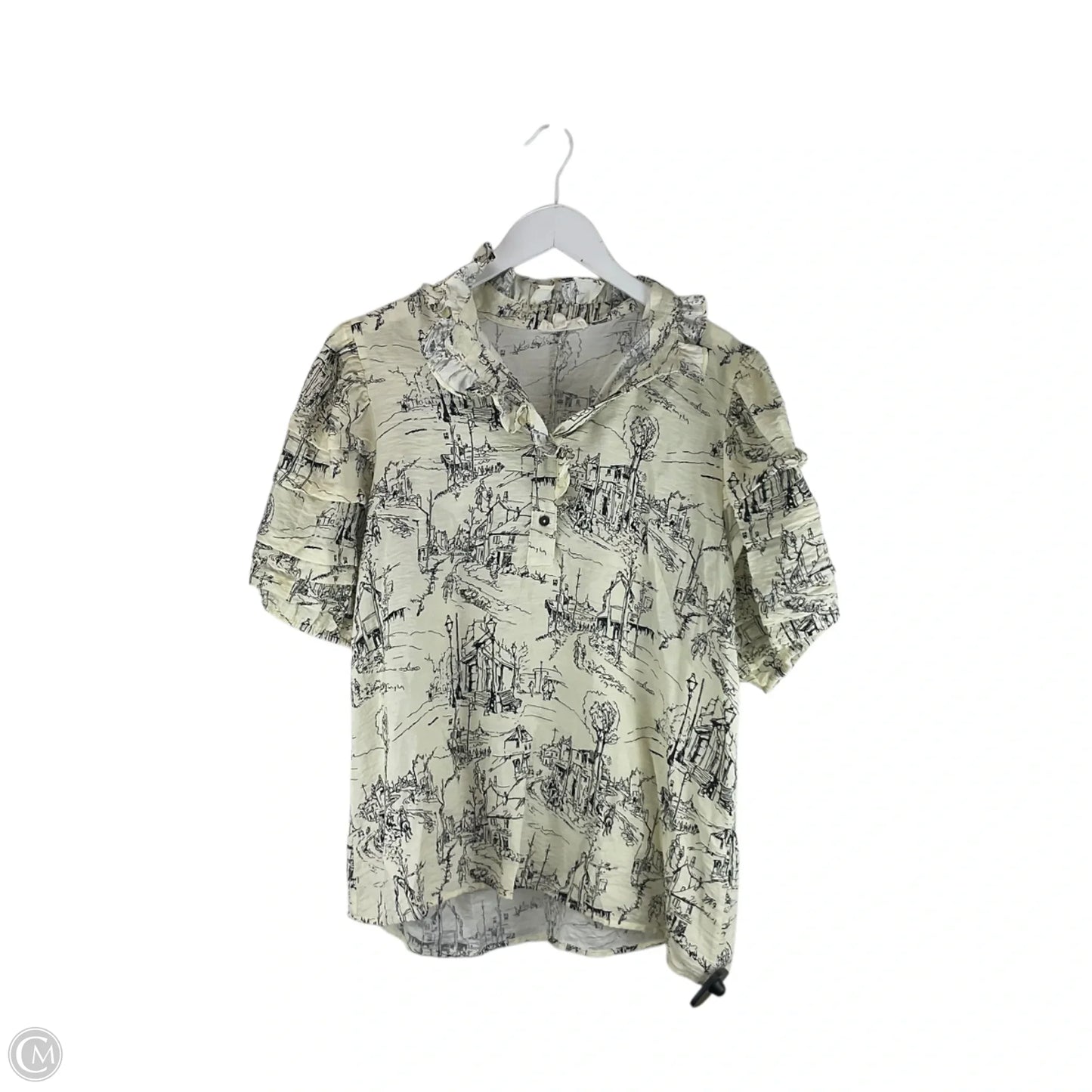 Top Short Sleeve By Entro In Black & Cream, Size: M