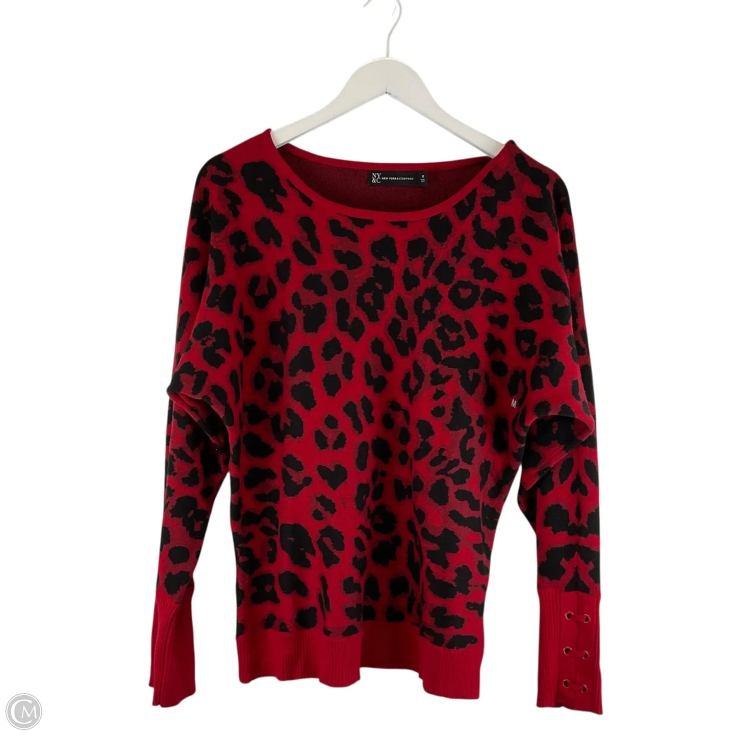 Top Long Sleeve By New York And Co In Red, Size: M
