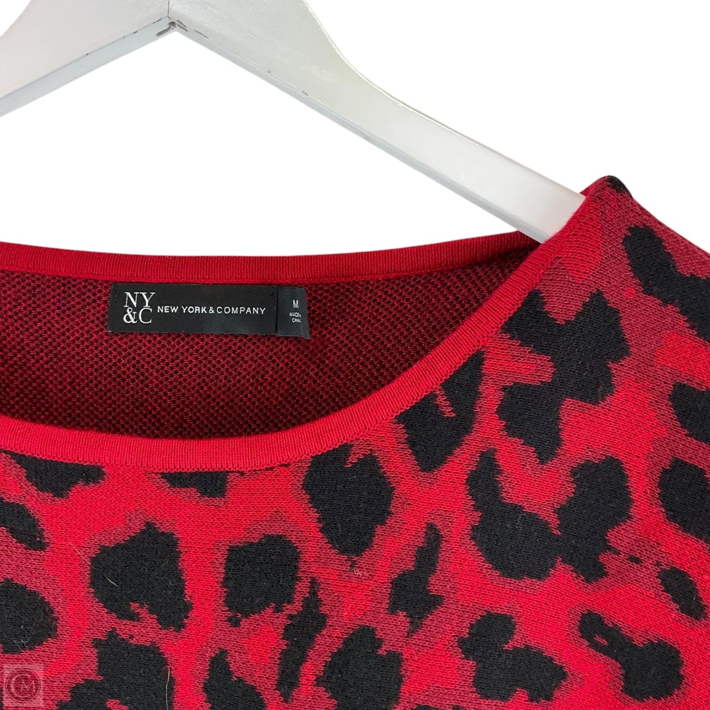 Top Long Sleeve By New York And Co In Red, Size: M