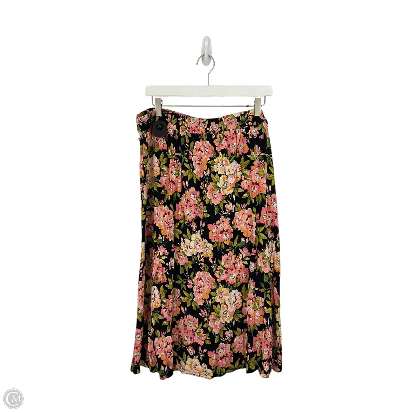 Skirt Midi By Loft In Floral Print, Size: Xl