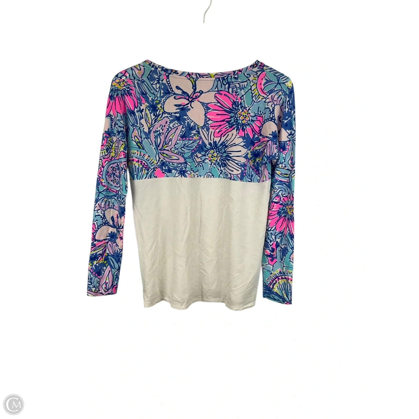 Top Long Sleeve Designer By Lilly Pulitzer In Blue & White, Size: Xxs