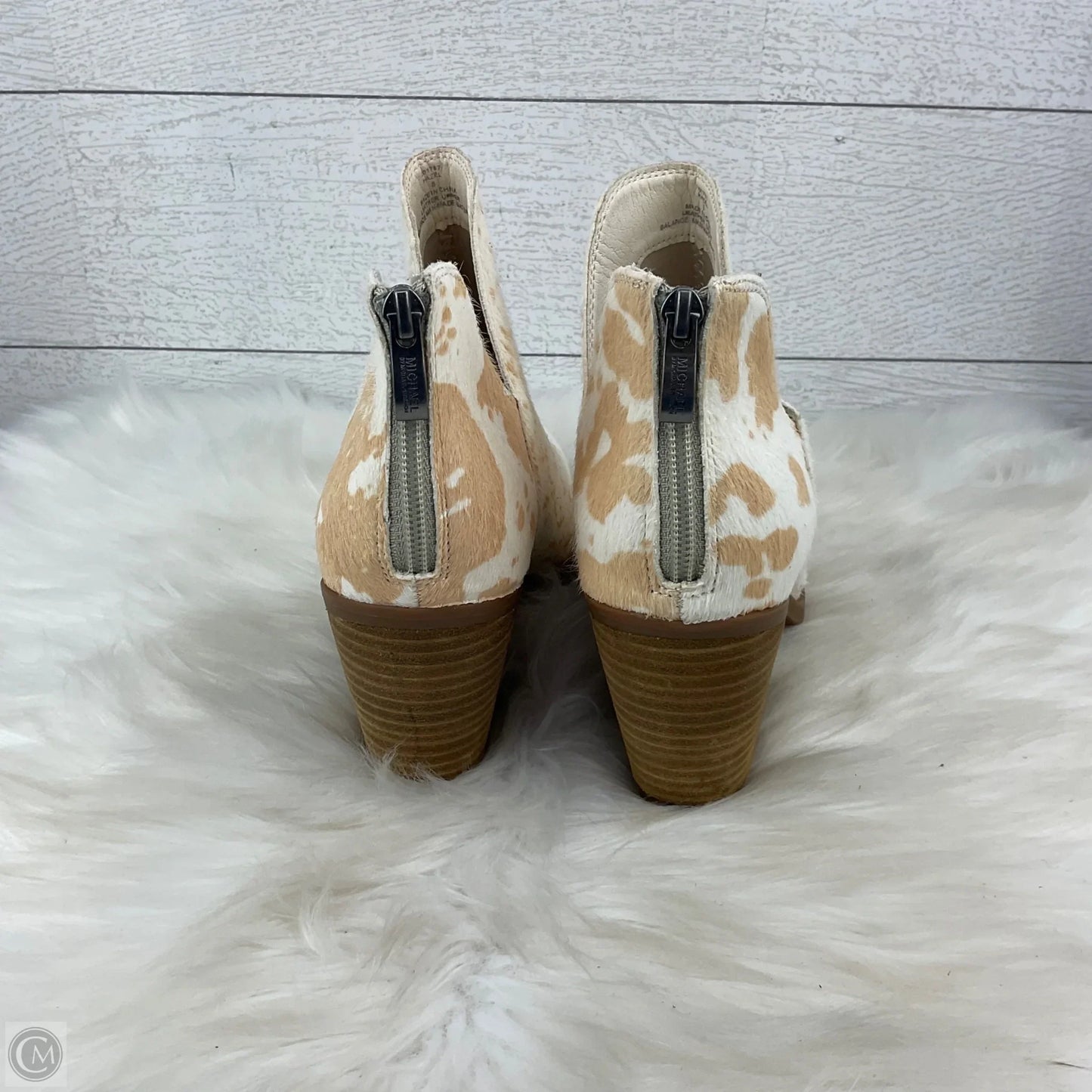 Boots Ankle Heels By Michael Shannon In Animal Print, Size: 8