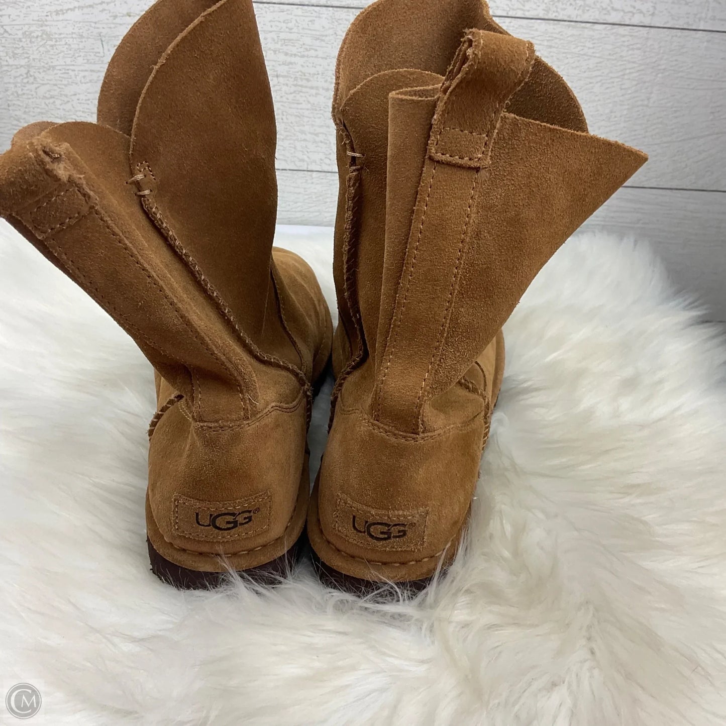 Boots Designer By Ugg In Brown, Size: 10