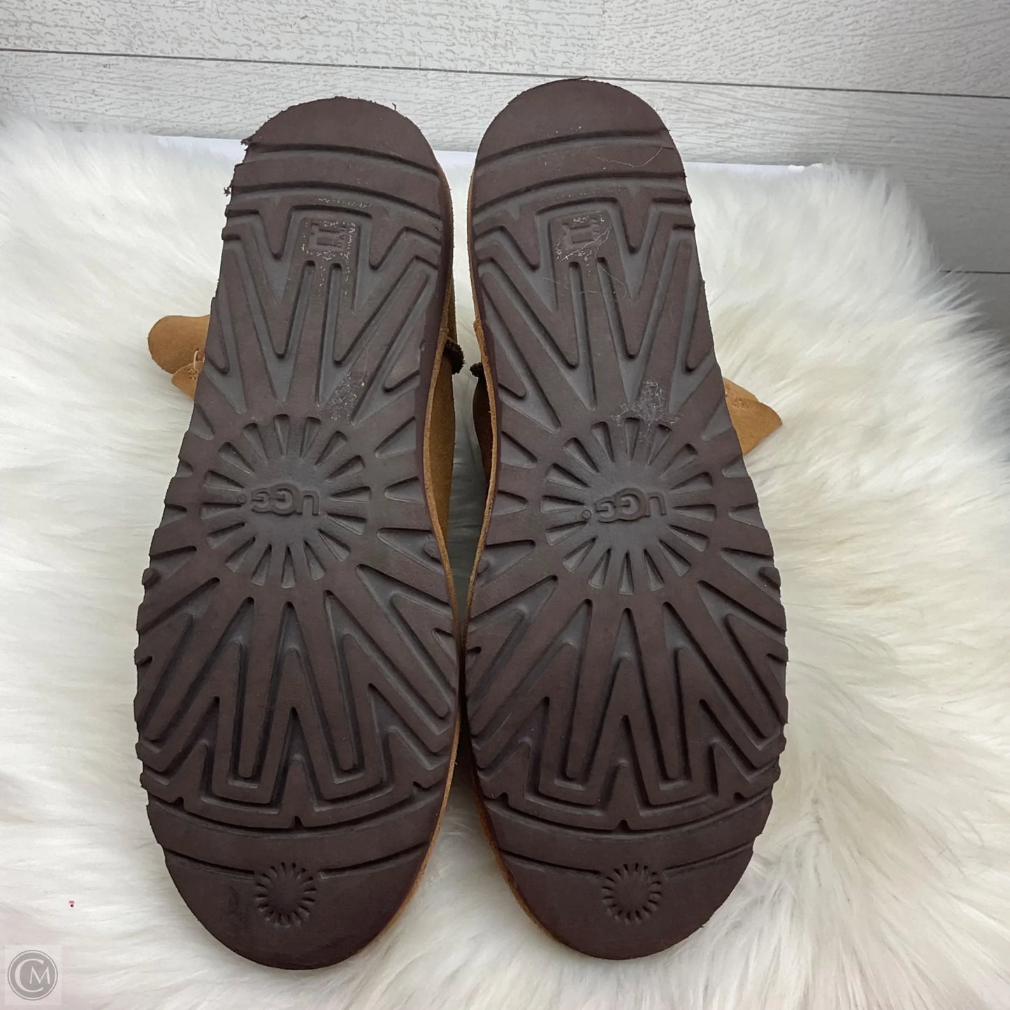 Boots Designer By Ugg In Brown, Size: 10