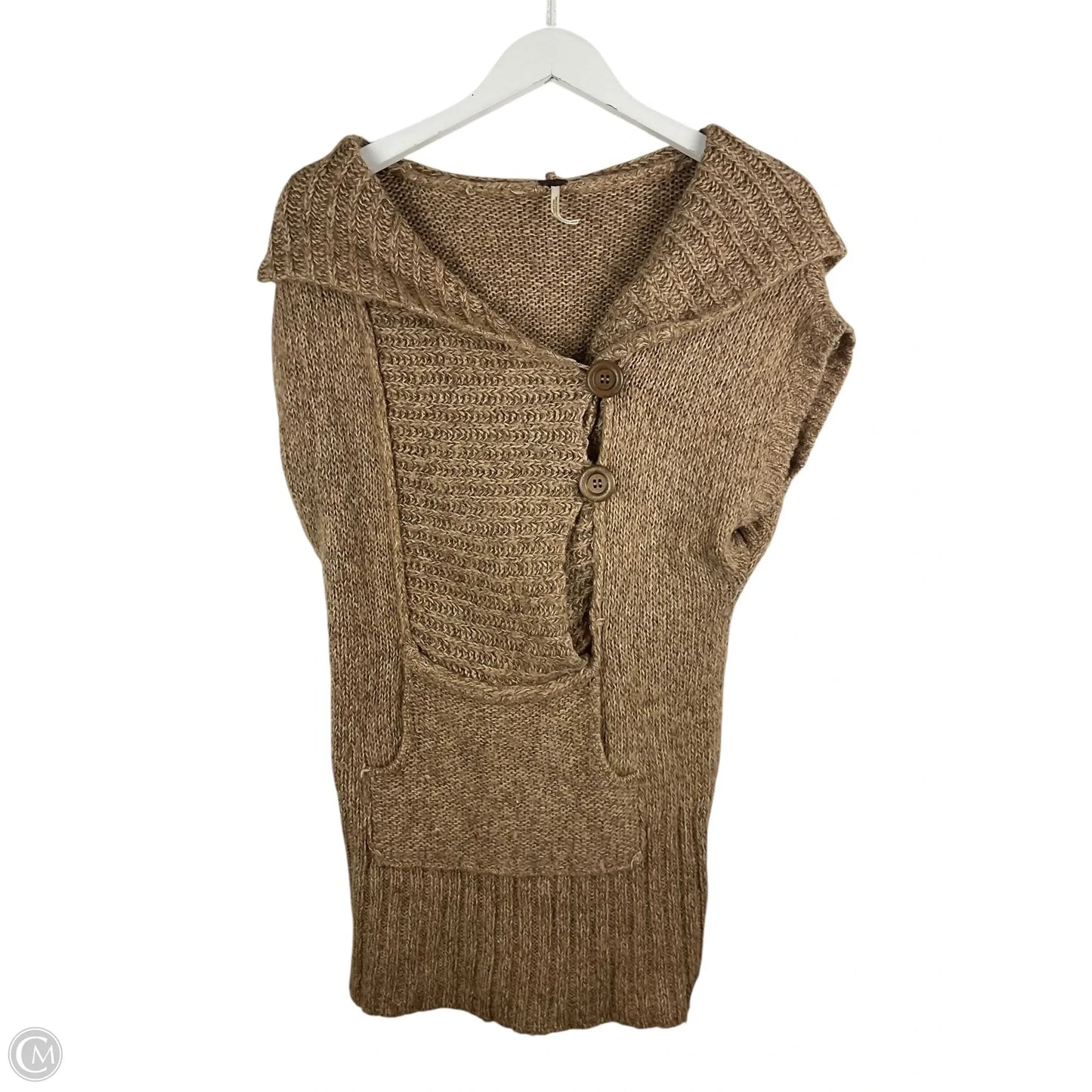Sweater Short Sleeve By Free People In Brown, Size: M