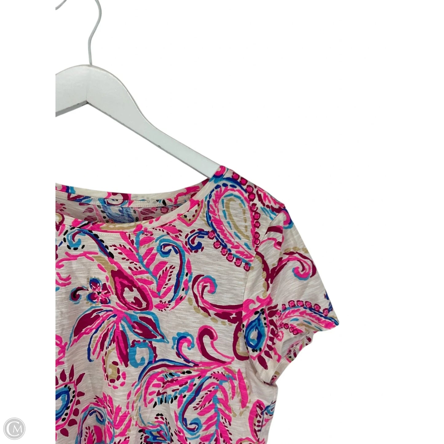 Top Short Sleeve Designer By Lilly Pulitzer In Pink, Size: L