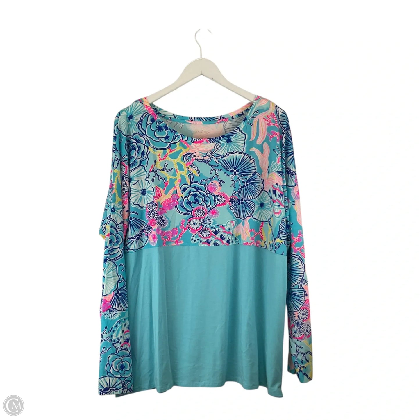 Top Long Sleeve Designer By Lilly Pulitzer In Blue, Size: Xxl