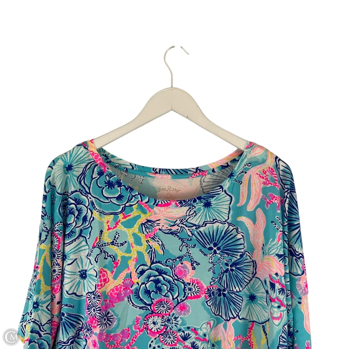 Top Long Sleeve Designer By Lilly Pulitzer In Blue, Size: Xxl
