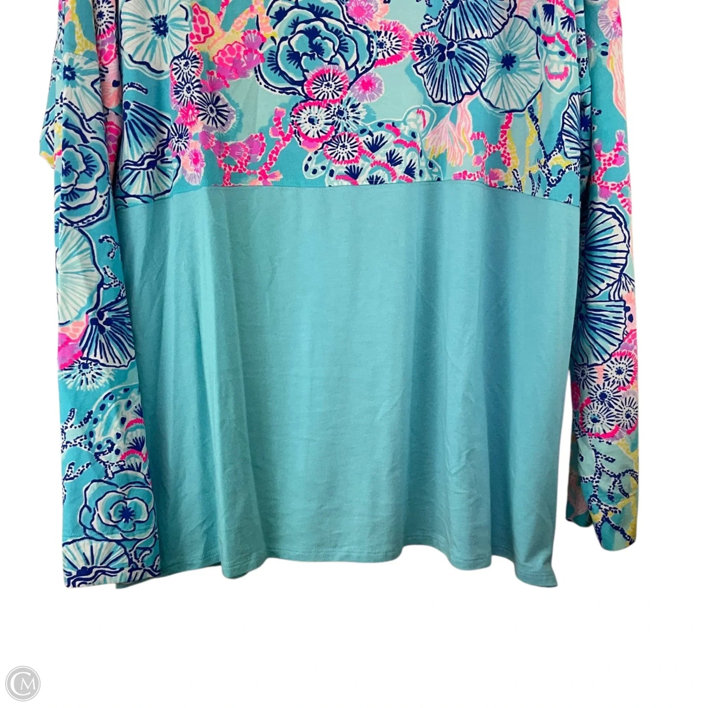 Top Long Sleeve Designer By Lilly Pulitzer In Blue, Size: Xxl