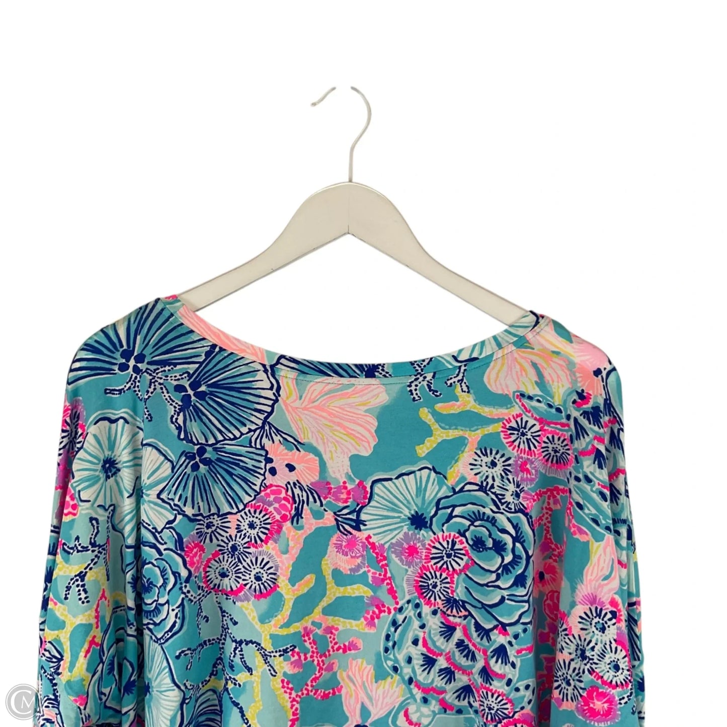 Top Long Sleeve Designer By Lilly Pulitzer In Blue, Size: Xxl