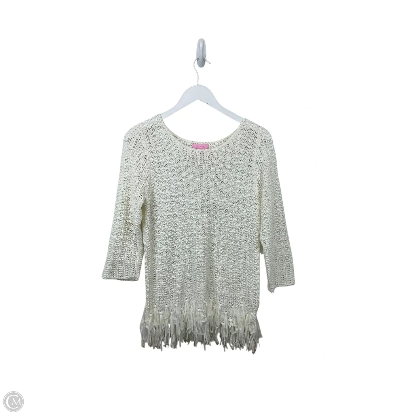 Top Long Sleeve Designer By Lilly Pulitzer In White, Size: M