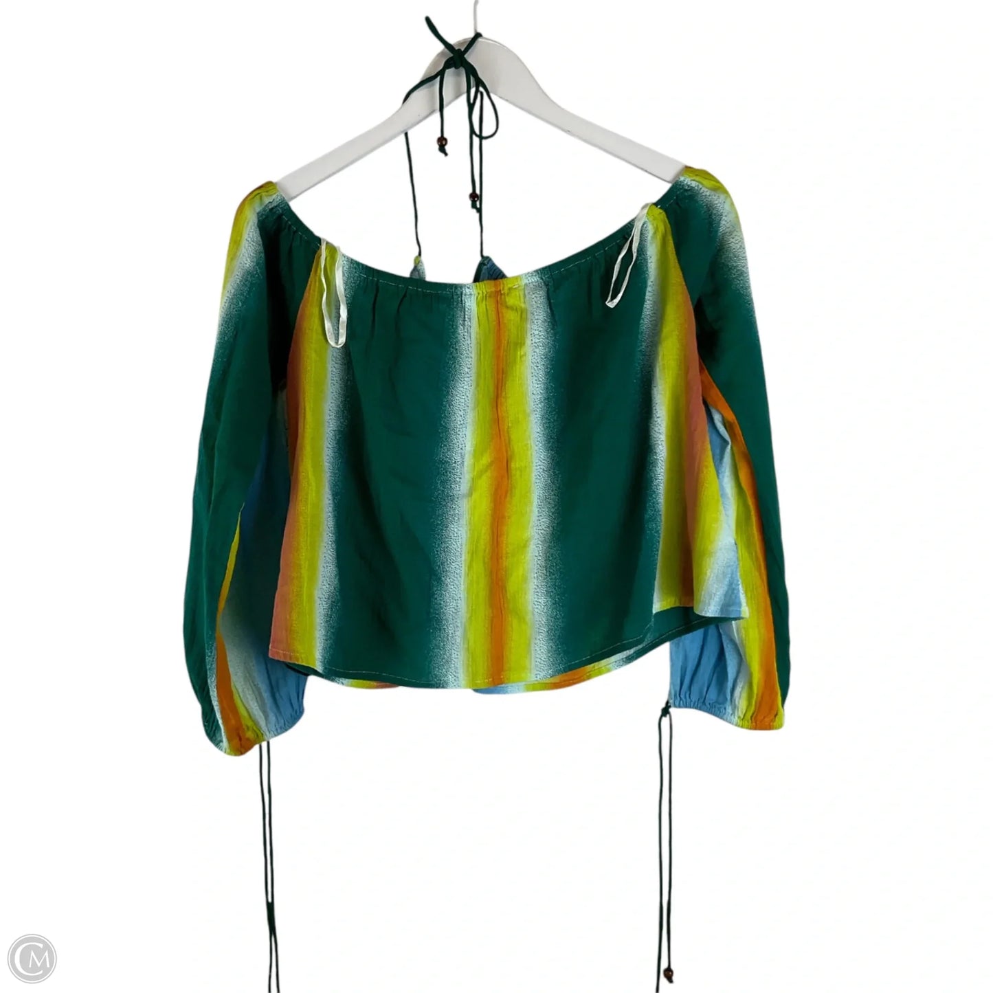 Top Long Sleeve By Bcbgeneration In Blue & Green, Size: S
