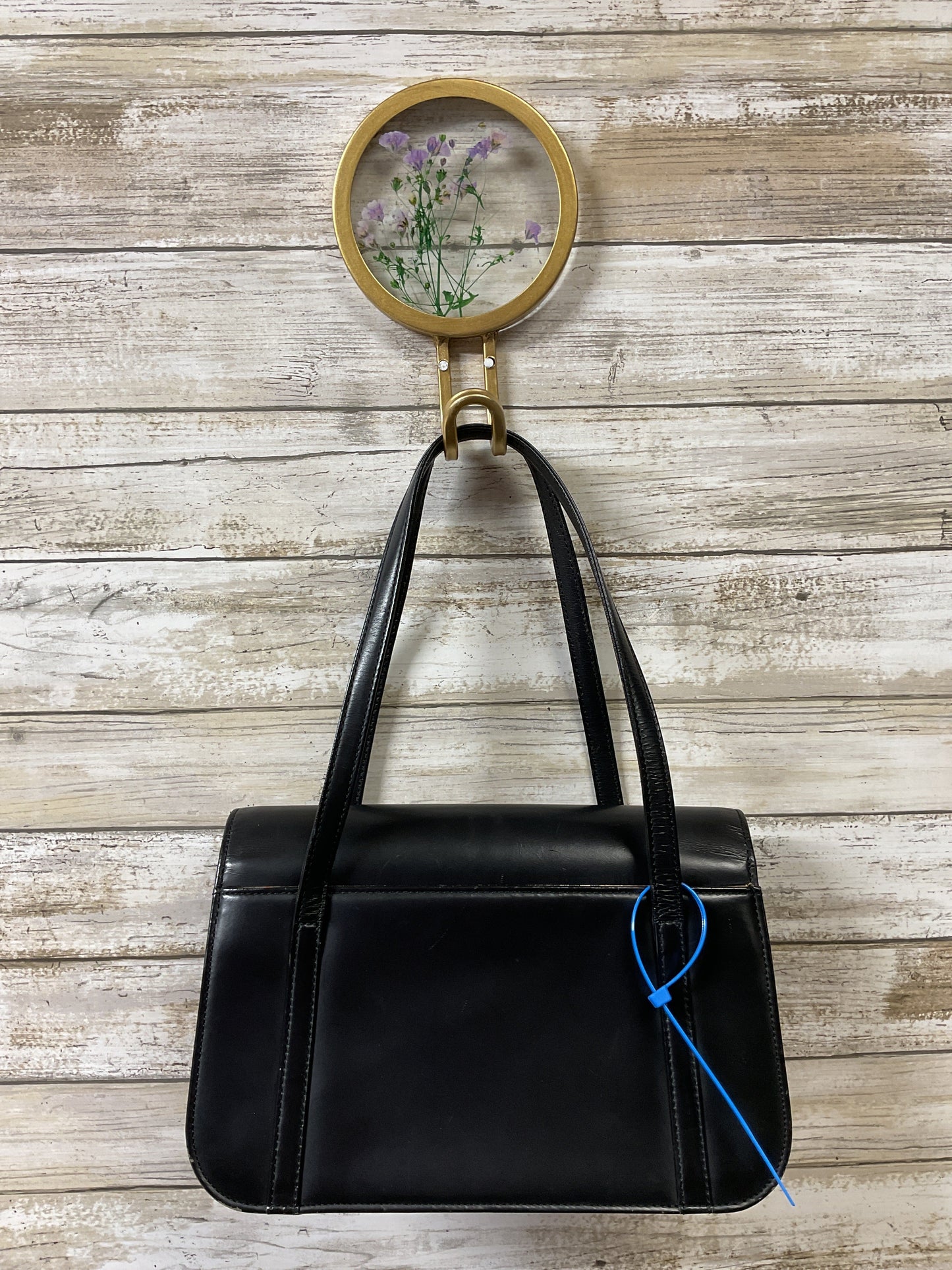 Handbag Luxury Designer By Burberry In Black & Tan, Size:Small