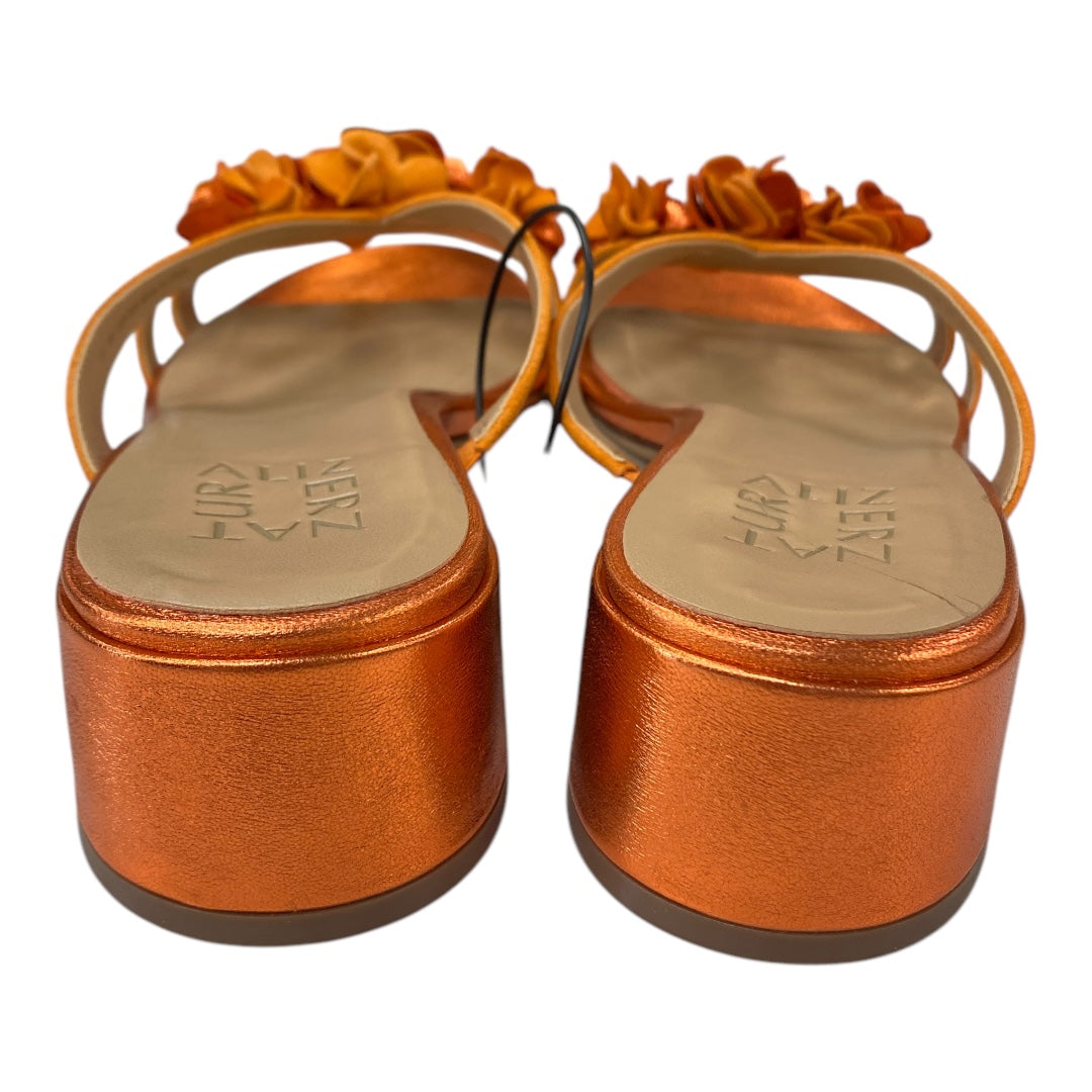 Sandals Heels Block By Naturalizer In Orange, Size:8
