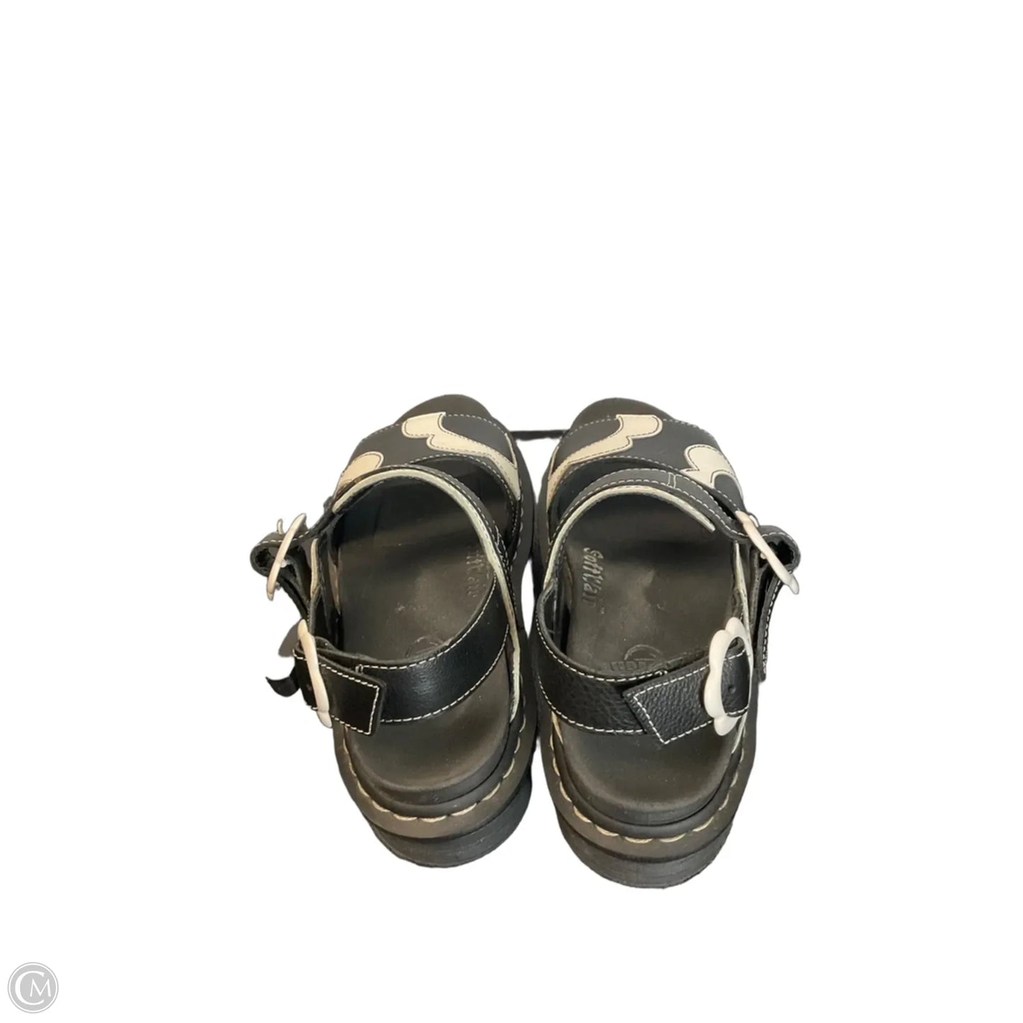 Sandals Designer By Dr Martens In Black & White, Size: 7