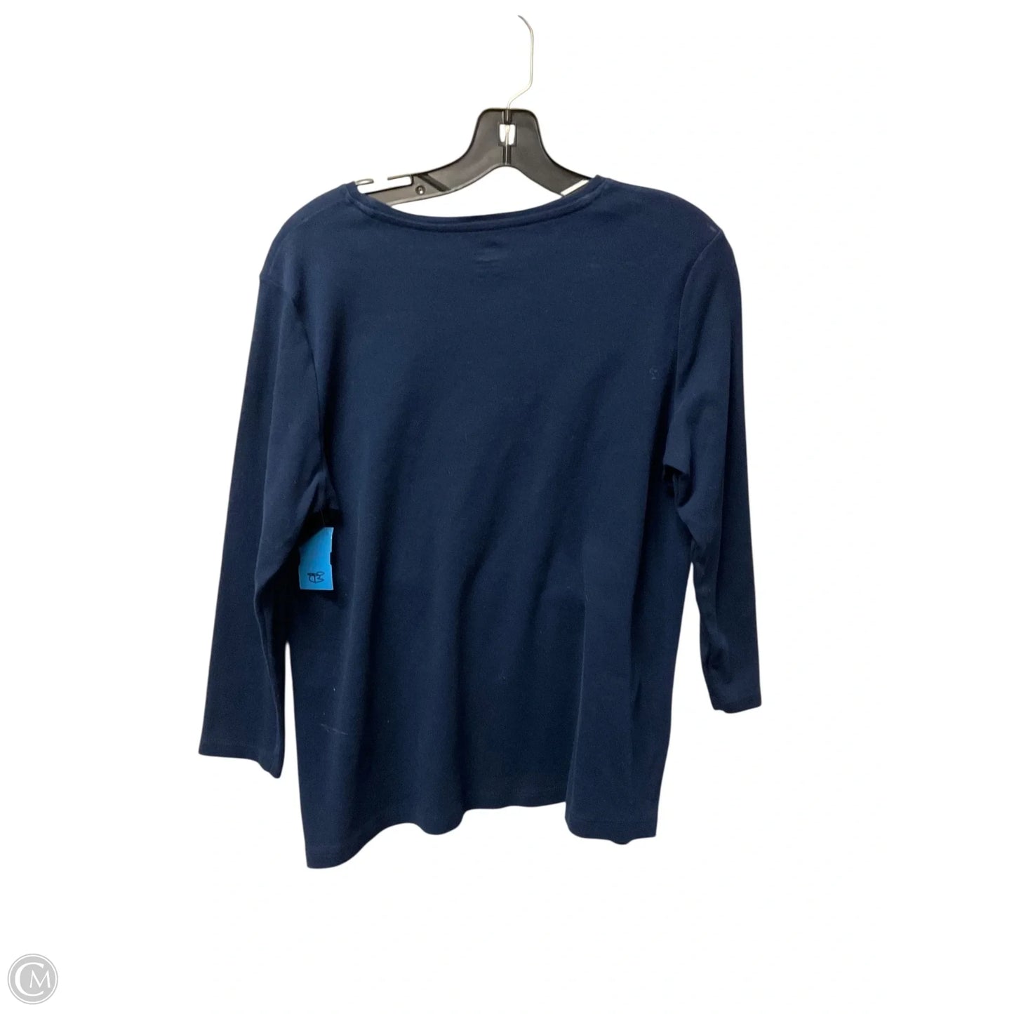 Top Long Sleeve By Kim Rogers In Blue, Size: L