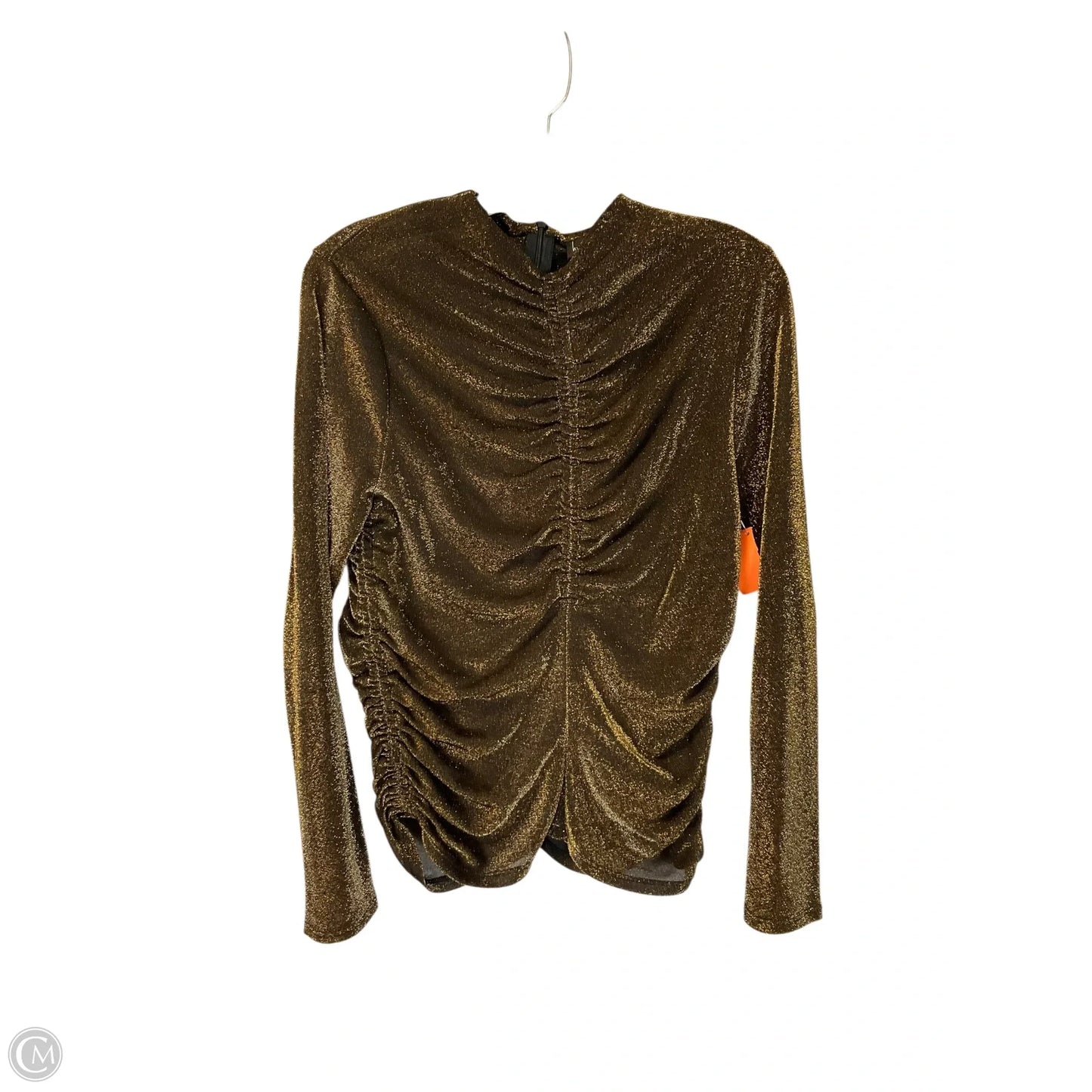 Top Long Sleeve By Nicole Miller In Gold, Size: L
