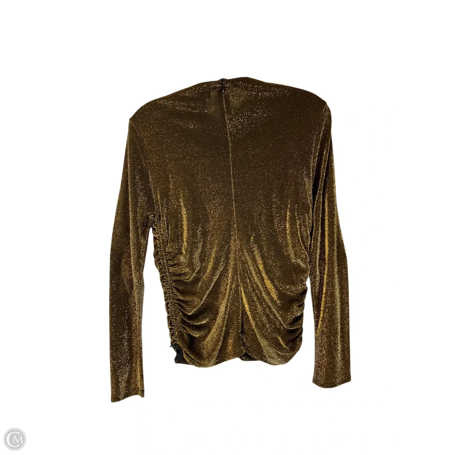 Top Long Sleeve By Nicole Miller In Gold, Size: L