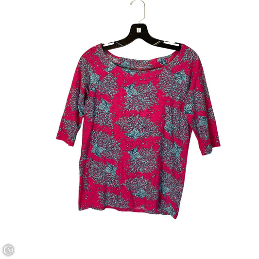 Top 3/4 Sleeve Designer By Lilly Pulitzer In Pink, Size: M