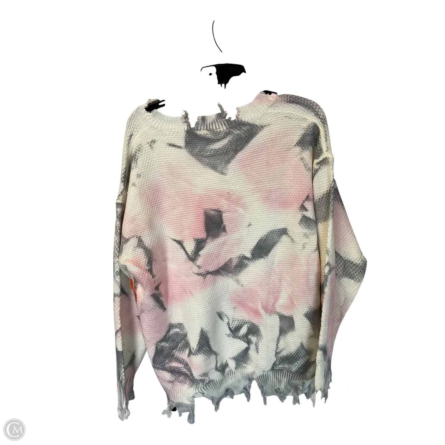 Sweater By Clothes Mentor In Pink & White, Size: M