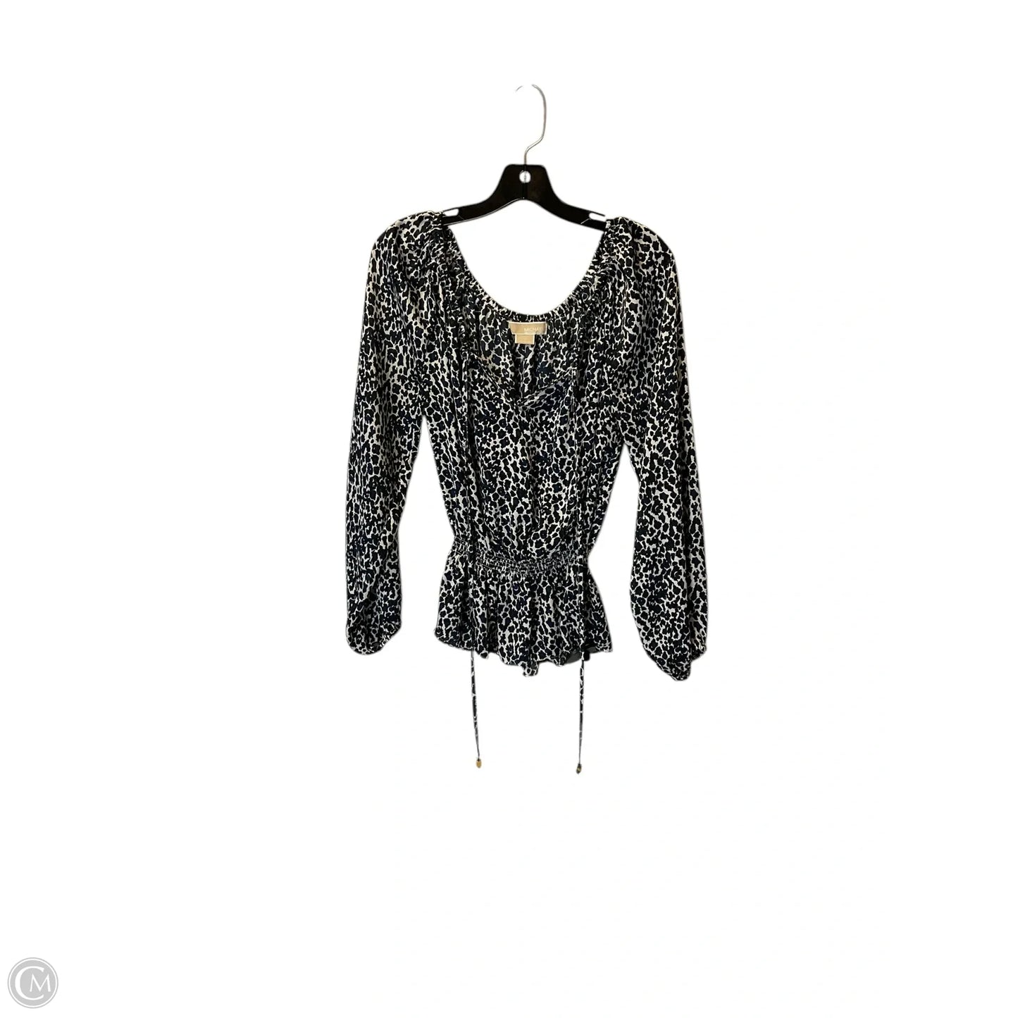 Top Long Sleeve By Michael By Michael Kors In Black & Blue, Size: S