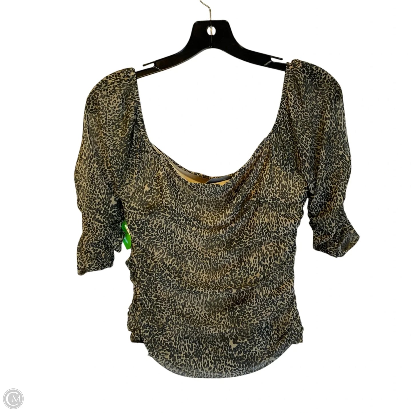 Top Short Sleeve By Anthropologie In Animal Print, Size: S