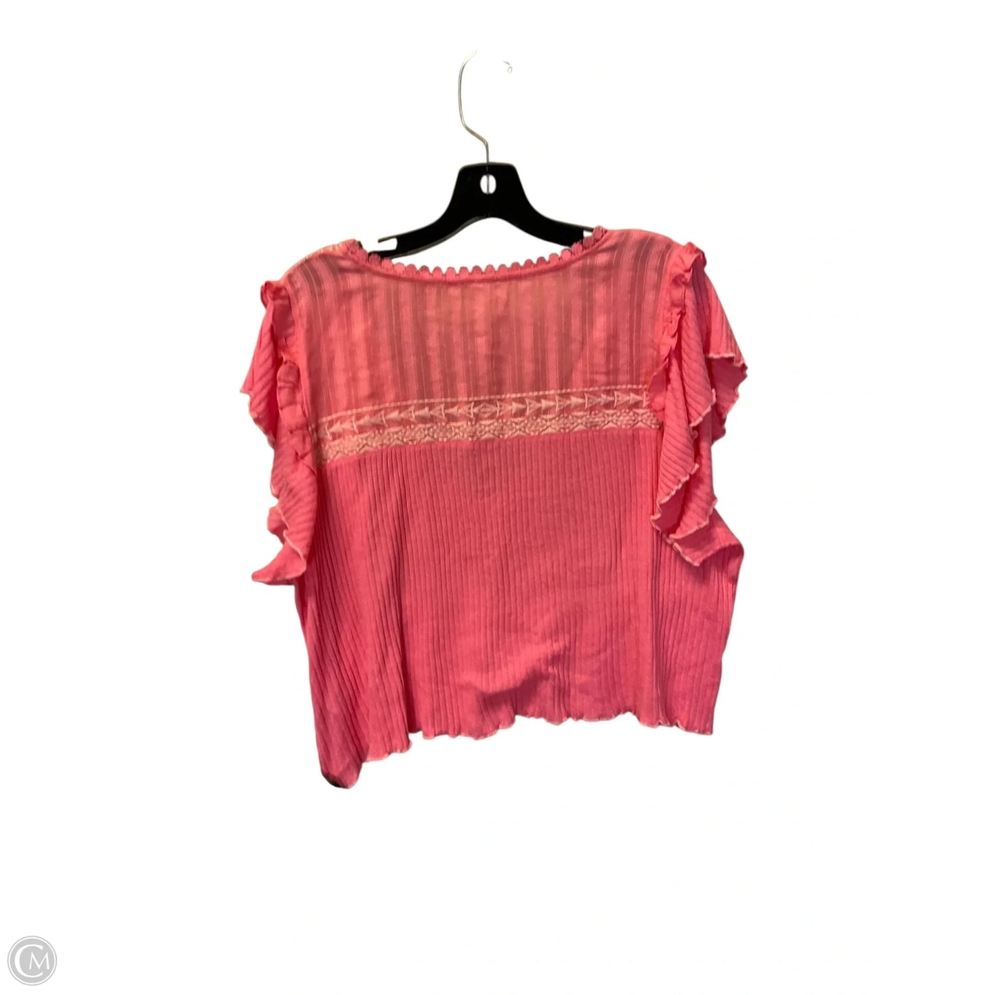 Top Short Sleeve By Free People In Pink, Size: L