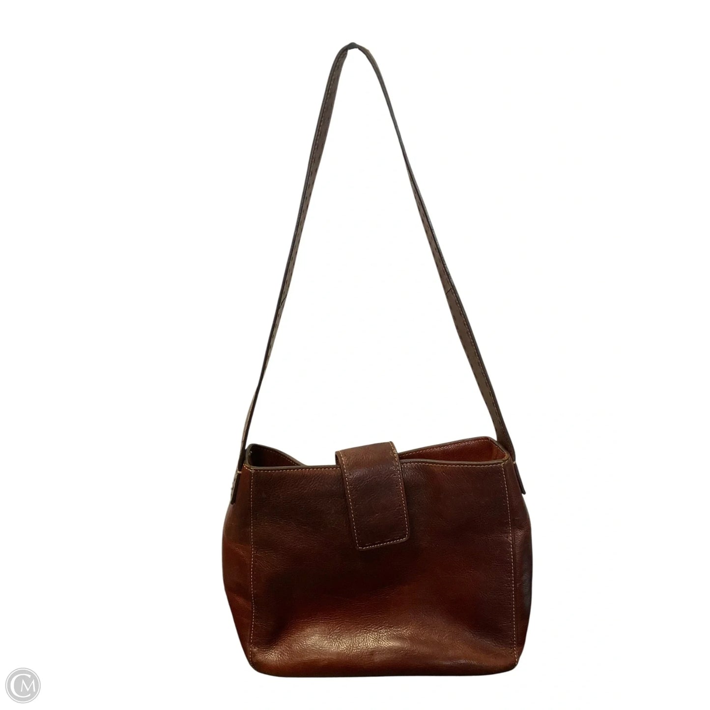 Handbag Leather By Fossil, Size: Medium